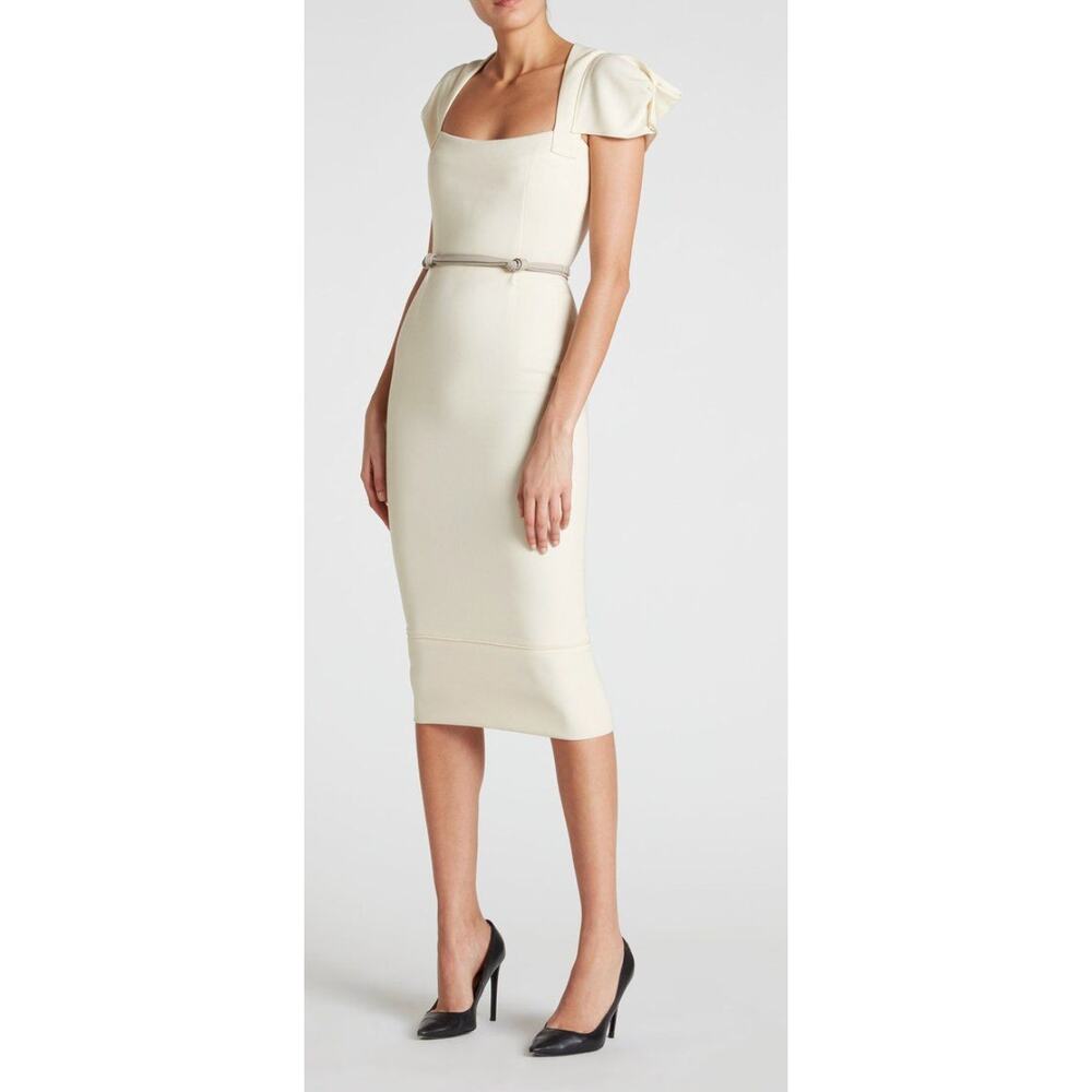Roland Mouret Galaxy Dress Ivory Classic Vintage US 6